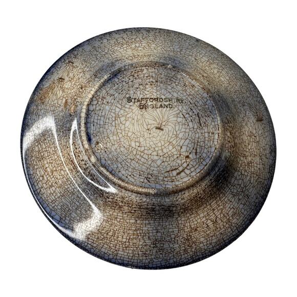 Allerton Childs Gaudy Flow Blue Wagon Wheel Staffordshire Tea Cup 3 piece C 1870 - Picture 10 of 10